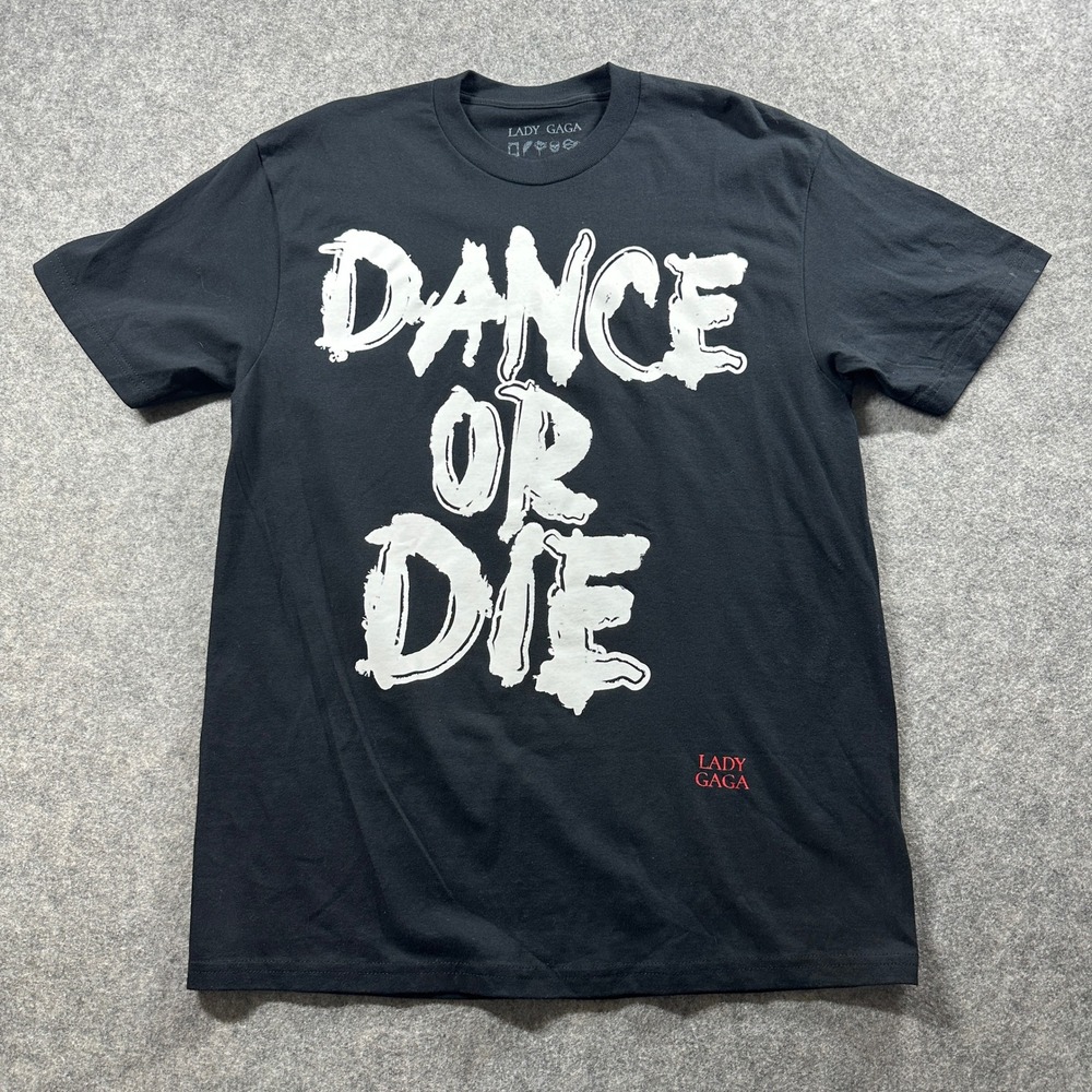 Lady Gaga T-Shirt Unisex Large Black Dance Or Die The Mayhem Ball Tour 2025 2026